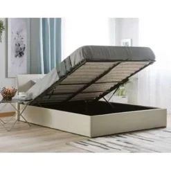 ORBEY - Tweepersoonsbed - Beige - 160 x 200 cm - Polyester