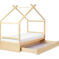 ORGEVAL - Daybed voor kinderen - Lichtbruin - 90 x 200 cm - Grenenhout