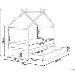 ORGEVAL - Daybed voor kinderen - Lichtbruin - 90 x 200 cm - Grenenhout