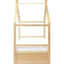 ORGEVAL - Daybed voor kinderen - Lichtbruin - 90 x 200 cm - Grenenhout