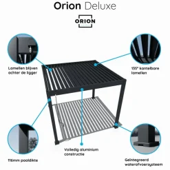 Orion Deluxe overkapping muur 360 x 530 cm antraciet