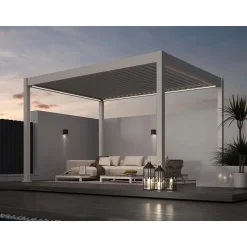 Orion Deluxe overkapping elektrisch met LED 300 x 400 cm lichtgrijs