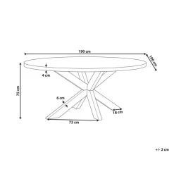 ORISTANO - Tuintafel - Lichthout/Grijs - 190 x 100 cm - Beton