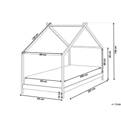 ORLU - Kinderbed - Grijs - 90 x 200 cm - Dennenhout