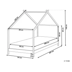 ORLU - Kinderbed - Wit - 90 x 200 cm - Dennenhout