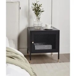 OSSETT - Nachtkastje - Zwart - Staal