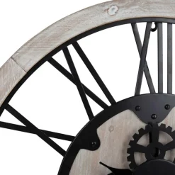 Ostaria Wandklok/muur klok - D79cm - MDF/metaal - naturel - kamer