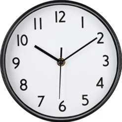 Ostaria Wandklok/muur klok - D20 cm - kunststof - zwart