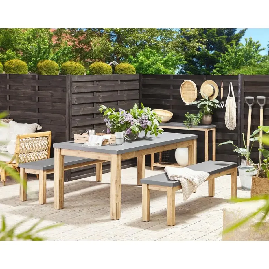 OSTUNI - Tuintafel - Grijs - 90 x 180 cm - Vezelcement