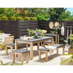 OSTUNI - Tuintafel - Grijs - 90 x 180 cm - Vezelcement