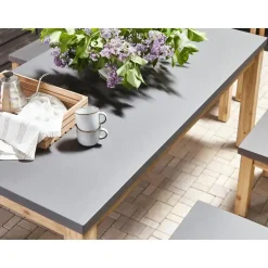 OSTUNI - Tuintafel - Grijs - 90 x 180 cm - Vezelcement