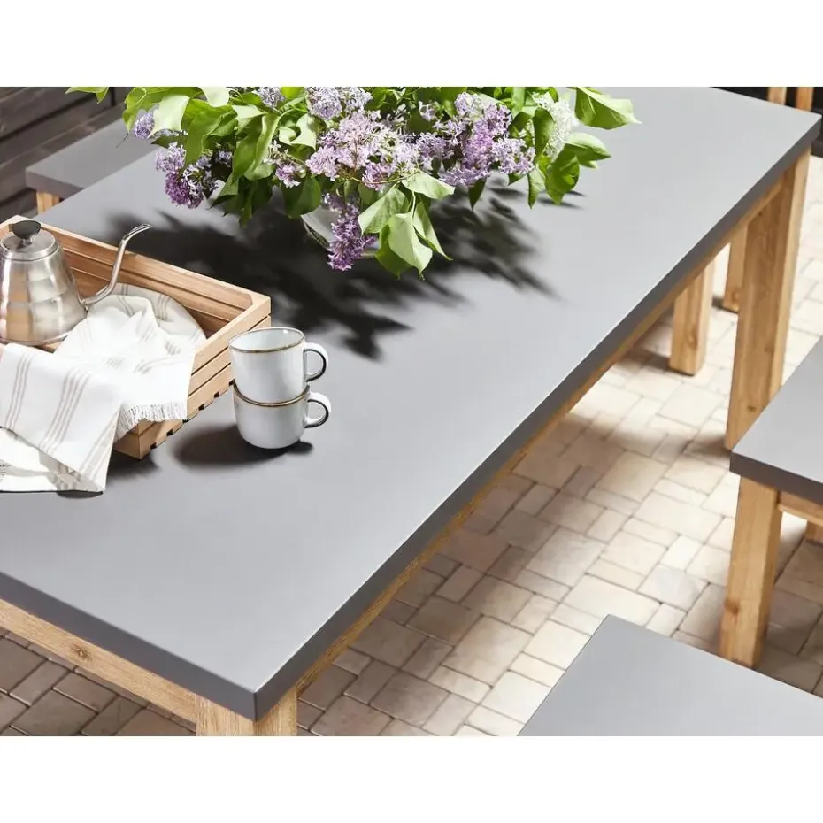OSTUNI - Tuintafel - Grijs - 90 x 180 cm - Vezelcement