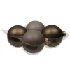 Othmar Decorations Grote kerstballen - 4x st - grijs/bruin - 10 cm - glas