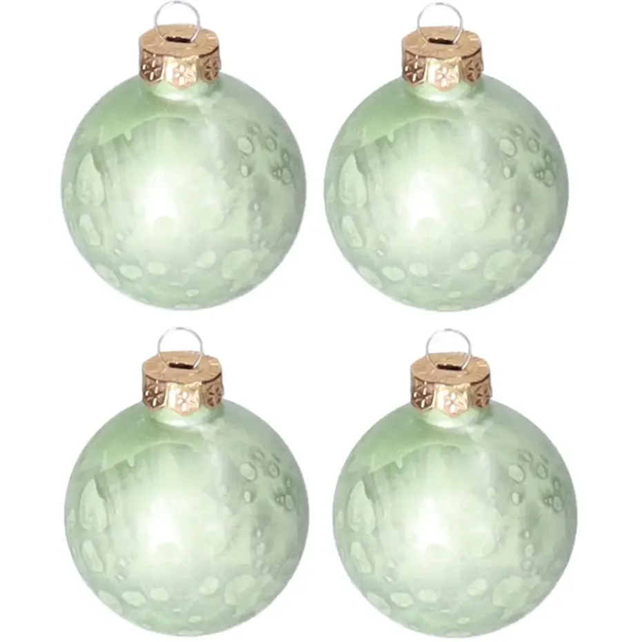 Othmar Decorations Kerstballen - 12x -6 cm - groen -glas