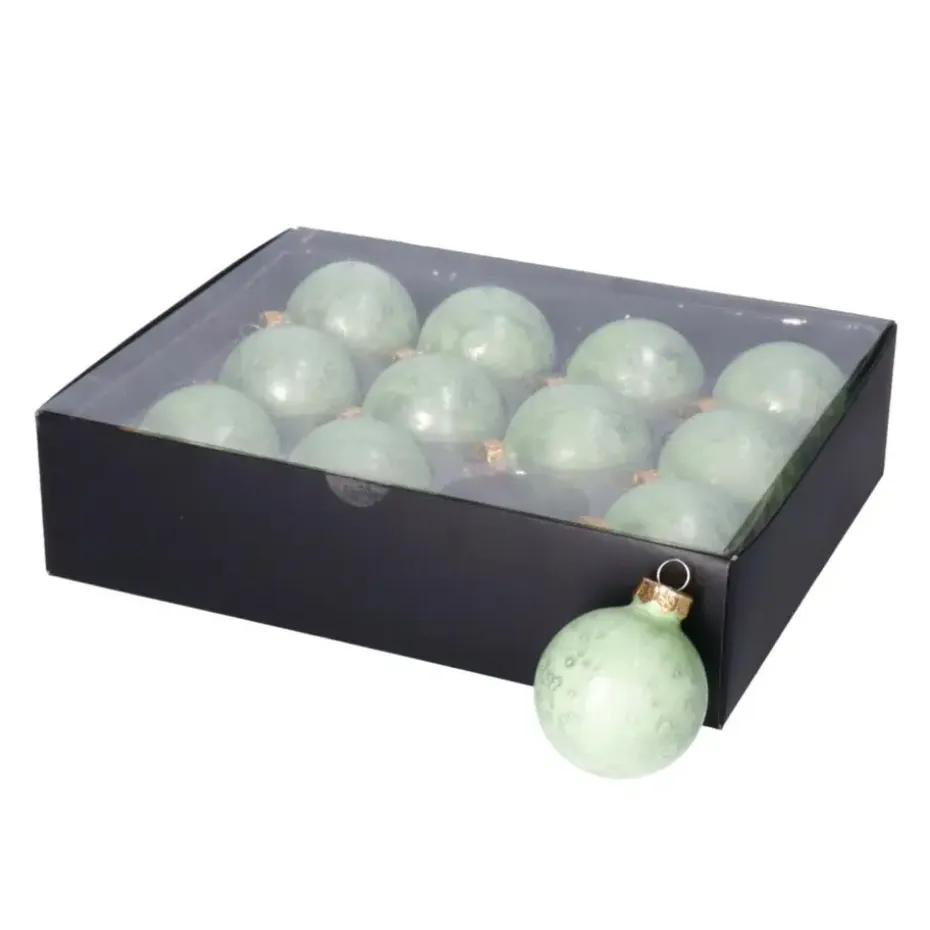Othmar Decorations Kerstballen - 12x -6 cm - groen -glas