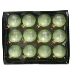 Othmar Decorations Kerstballen - 12x -6 cm - groen -glas