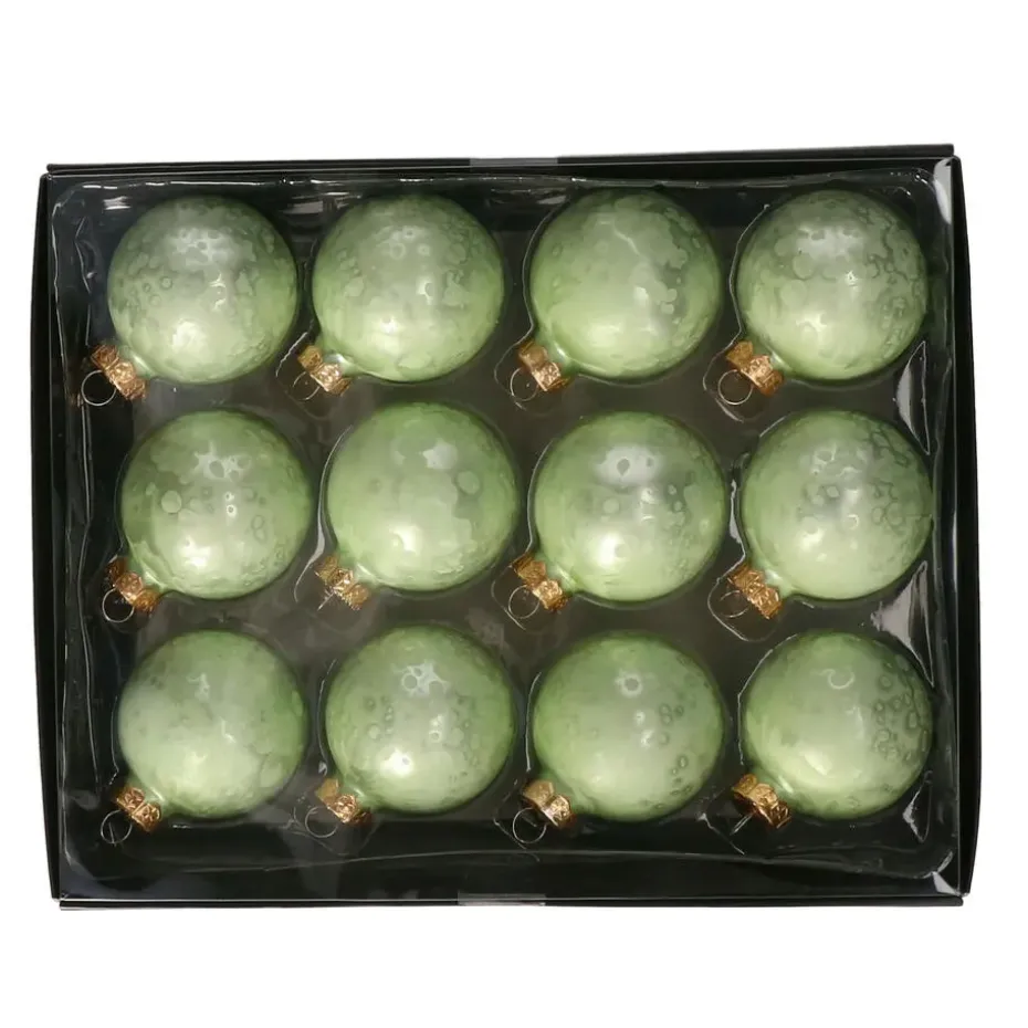 Othmar Decorations Kerstballen - 12x -6 cm - groen -glas