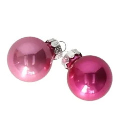 Othmar Decorations Kerstballen - glas - 24x - roze tinten - 2,5cm
