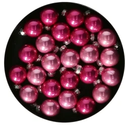 Othmar Decorations Kerstballen - glas - 24x - roze tinten - 2,5cm