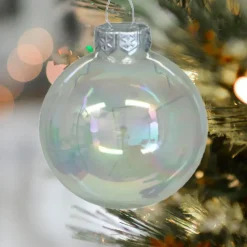 Othmar Decorations Kerstballen - 4x - parelmoer - glas -10 cm