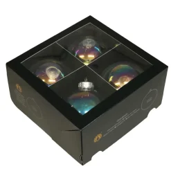 Othmar Decorations Kerstballen - 4x - parelmoer - glas -10 cm