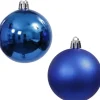 Othmar Decorations Kerstballen - 9x st - 6 cm - blauw - kunststof