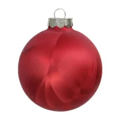 Othmar Decorations Luxe kerstballen - 4x -8 cm - rood -glas