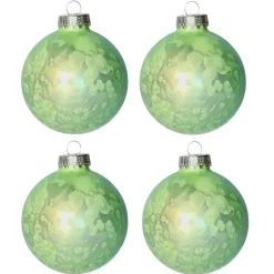 Othmar Decorations Luxe kerstballen - 4x -8 cm - groen -glas