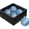 Othmar Decorations Luxe kerstballen - 4x -8 cm - blauw -glas