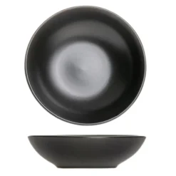 OTIX Bord 6 stuks Diep Soepborden Zwart Mat diameter 20,5cm Aardewerk IVY