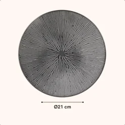 OTIX Dessert Ontbijt Bordenset 6 Persoons Zwart 21cm Keramiek POPPY