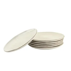 OTIX Dessert Ontbijt Bordenset 6 Persoons Beige 21cm Keramiek LILY