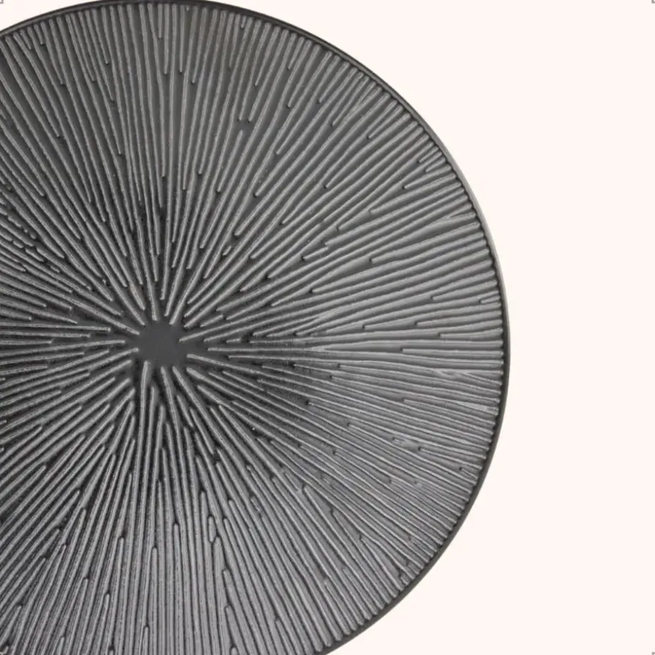 OTIX Dessert Ontbijt Bordenset 12 Persoons Zwart 21cm Keramiek POPPY