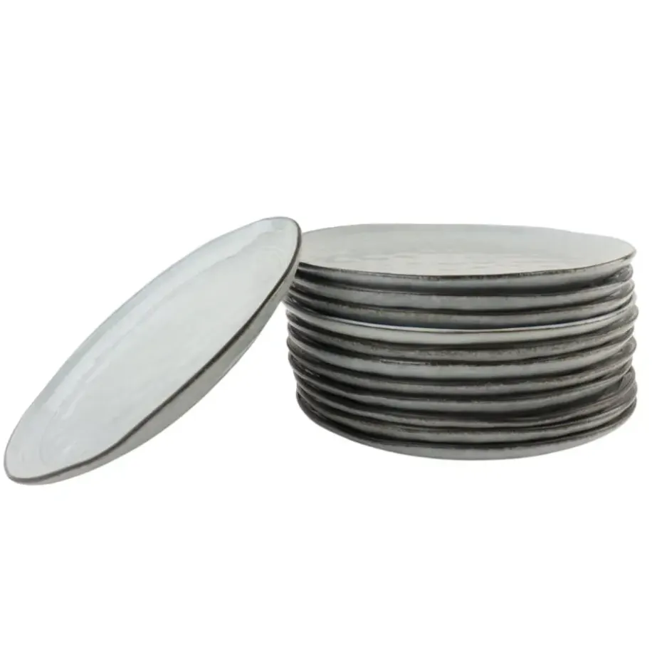 OTIX Dessert Ontbijt Bordenset 12 Persoons Blauw 21cm Keramiek BLUEBELL