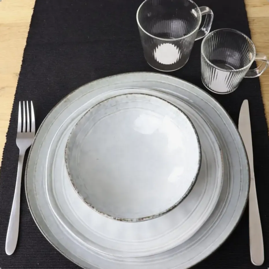 OTIX Dessert Ontbijt Bordenset 12 Persoons Blauw 21cm Keramiek BLUEBELL