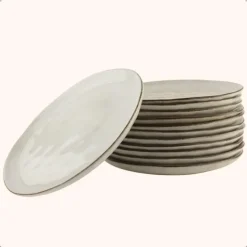 OTIX Diner Bordenset 12 Persoons Beige 26,5cm Keramiek LILY