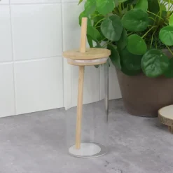 OTIX Drinkglazen met Bamboo Deksel met Rietje 2 Stuks 400 ml Waterglazen