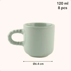 OTIX Espresso Kopjes Koffiekopjes Set van 8 Koffietassen 120 ml Aardewerk