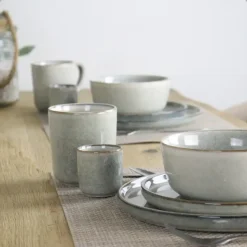 OTIX Espresso Kopjes Set van 6 Koffiekopjes 80ml Mokken Aardewerk BEECH