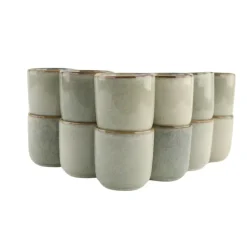 OTIX Espresso Kopjes Set van 12 Koffiekopjes 80ml Mokken Aardewerk