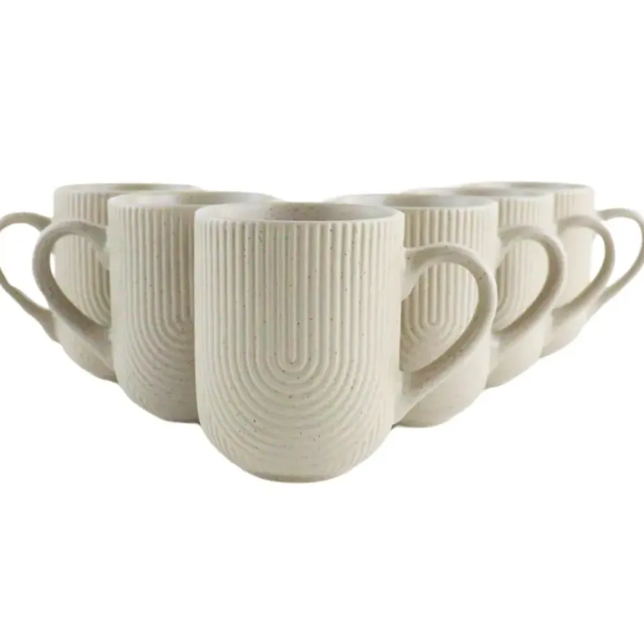 OTIX Koffiekopjes Met Oor Set van 6 Koffietassen Cappuccino Kop Theemok 300ML...