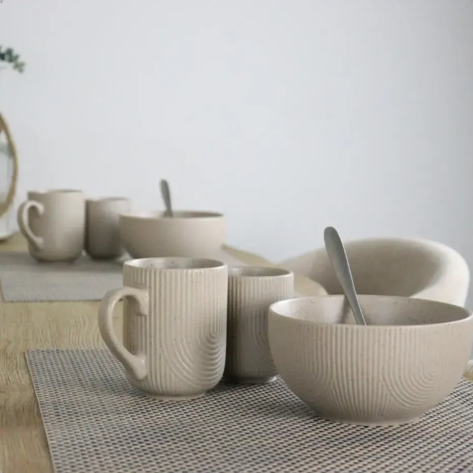 OTIX Koffiekopjes Met Oor Set van 6 Koffietassen Cappuccino Kop Theemok 300ML...