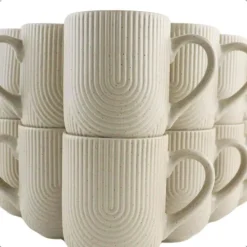 OTIX Koffiekopjes Met Oor Set van 6 Koffietassen Cappuccino Kop Theemok 300ML...