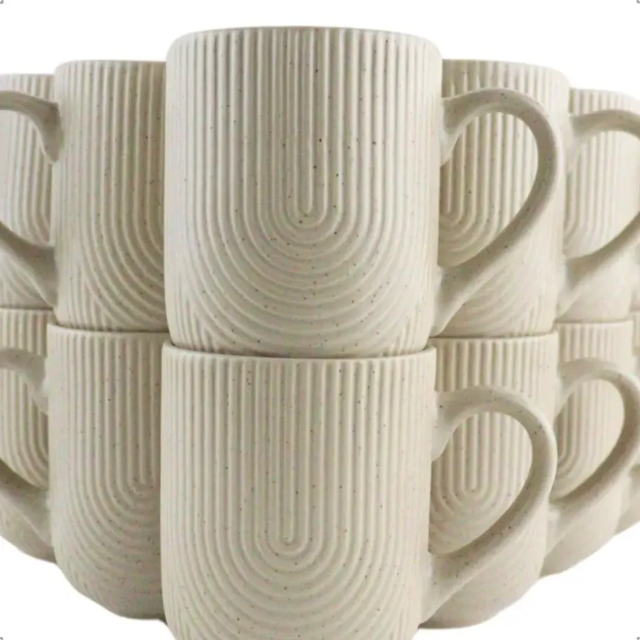 OTIX Koffiekopjes Met Oor Set van 6 Koffietassen Cappuccino Kop Theemok 300ML...