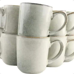 OTIX Koffiekopjes Met Oor Set van 6 Koffietassen Groot Theemok 420ML Aardewer...