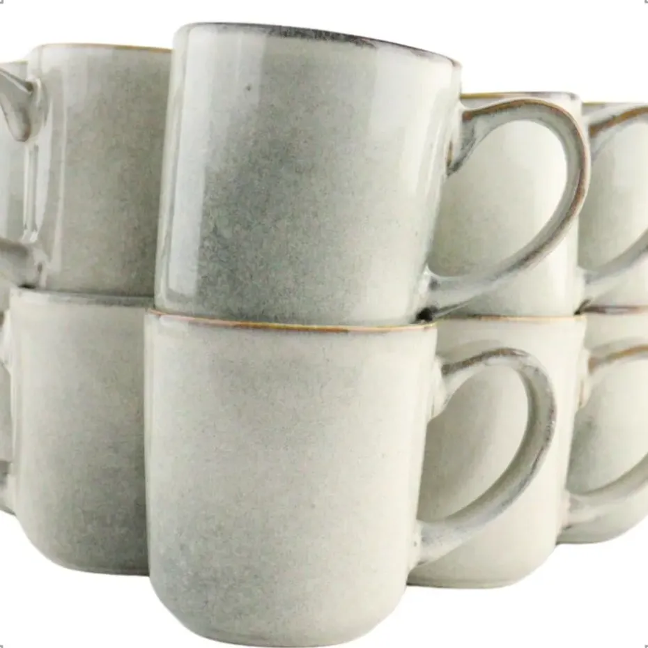 OTIX Koffiekopjes Met Oor Set van 6 Koffietassen Groot Theemok 420ML Aardewer...