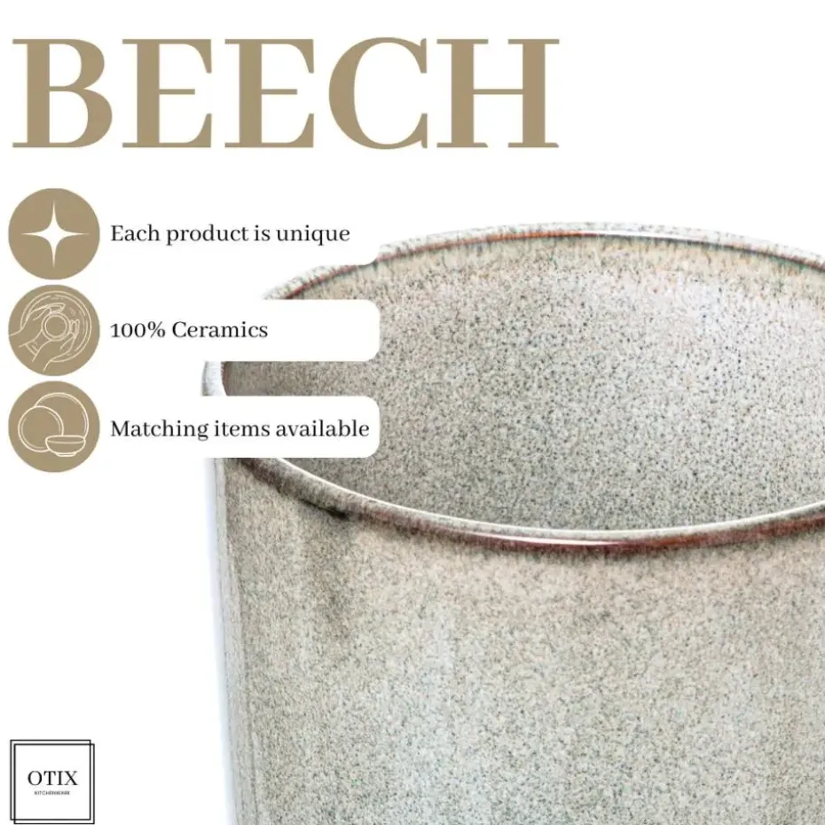 OTIX Koffiekopjes Met Oor Set van 6 Koffietassen Groot Theemok 420ML Aardewer...