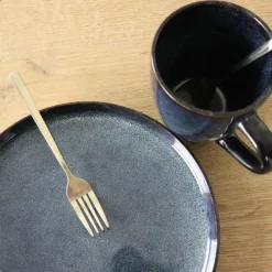 OTIX Koffiekopjes met Oor Set van 6 Koffietassen Theemok 350ml Aardewerk EBONY