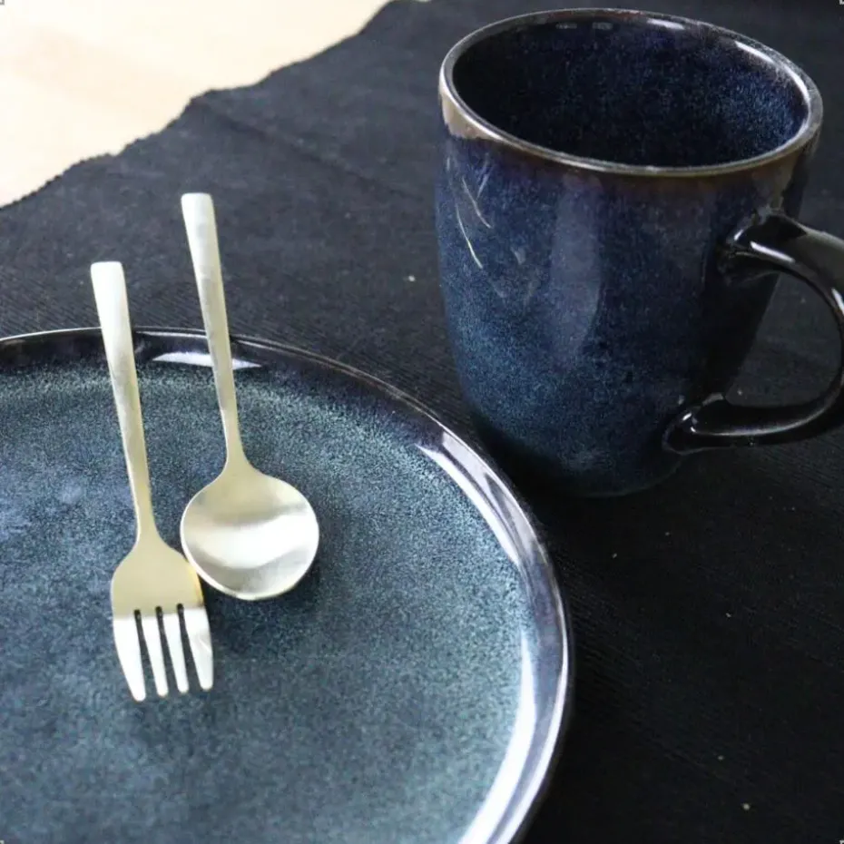 OTIX Koffiekopjes met Oor Set van 6 Koffietassen Theemok 350ml Aardewerk EBONY