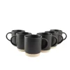 OTIX Koffiekopjes Theemokken Koffietassen Set van 6 Zwart 310 ml Aardewerk